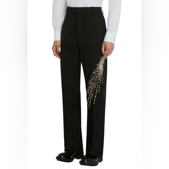 ALEXANDER MCQUEEN Sequinned Wool Tailored Trousers - Picture 1 of 8
